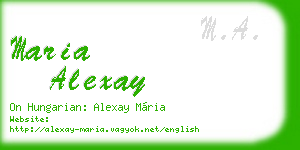 maria alexay business card